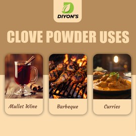 Diyon's Clove Powder Premium Grade 4oz (112g) 100% Pure From Sri Lanka, packed with resealable Pouch.