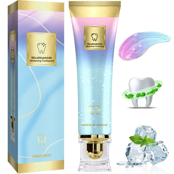 OIFVOPU Niacinamide Whitening Toothpaste, Teeth Whitening Toothpaste for Adults, Brilliant