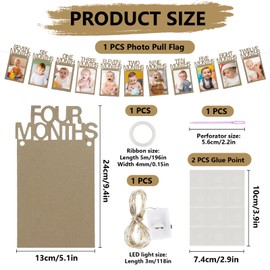 Photo Garland 1st Birthday, Baby First Birthday Photo Banner Garland, Banner for 1st Birthday, Hanging Photo Wall Decoration for Girls/Boys Party Decor, Nursery