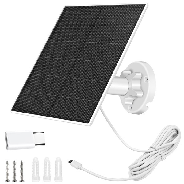 Solar Panel Charger for Security Camera Outdoor, 5W Solar Panels