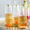 TABLECLOTHSFACTORY 6 Pack 9 oz Clear Disposable Stemless Champagne Flutes