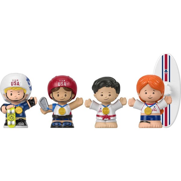 Little People Collector Team USA New Sports Set, 4 Athlete Figures in Gift Package for Fans Ages 1 to 101 Years