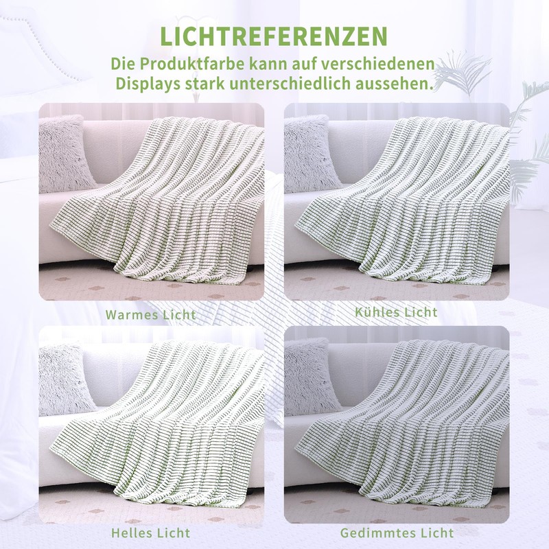 FY FIBER HOUSE Fleece Cuddly Blankets with Chequered, Extra Soft
