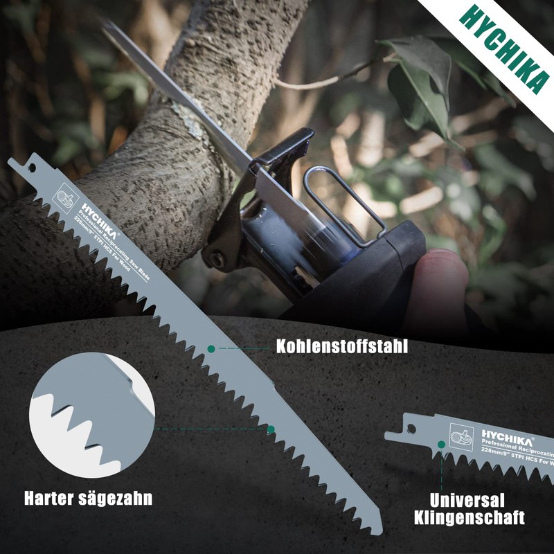 Hychika Reciprocating Saw Blades, 6-Piece Reciprocating Saw Blades Wood for