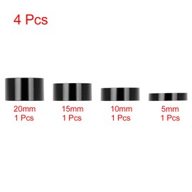 X AUTOHAUX 4 Pcs Bike Headset Spacer Bicycle Aluminium Alloy Handlebar Stem Spacers Fork Washer Black Fit 11/8inch Stem 5 10 15 20mm