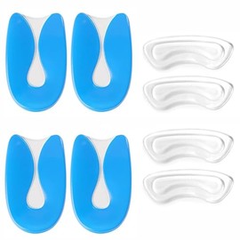 Fersenpolster Gel Fersenkissen für Schuhe Schuheinlagen Gelkissen Einlegesohlen Gel Fersenschalen Orthopädische Fersensporn Fersenkissen für Ferse Damen Herren 4 Paar