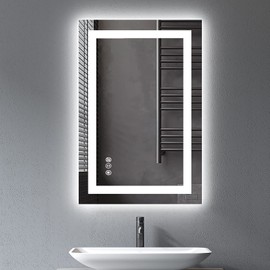 YEELAIT 24x36 Inch LED Bathroom Mirror with Lights Front and Backlit Lighted Vanity Mirror for Bathroom Wall with 3 Colors Dimmable Anti-Fog Memory Shatter-Proof IP54 Waterproof Horizontal/Vertical