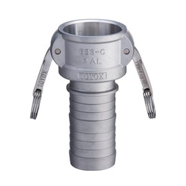 TOYOX 633-C-1-1/2-AL Camlock Coupler, Hose Shank, For Plant Piping and Various Machinery Incorporated, 1-1/2 Inches, Aluminum Alloy