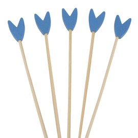 BambooMN Premium Decorative Tulip End Cocktail Fruit Sandwich Picks Skewers for Catered Events, Holiday's, Restaurants or Buffets Party Supplies - Blue, 3.9", 300 pcs