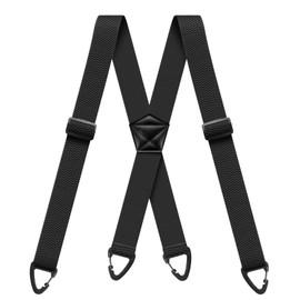 Hidden Suspenders for Men 1.6 Inch Wide X Back Adjustable Elastic Men's Suspenders Under Clothes with 4 Snap Loop for Jeans Pants Black