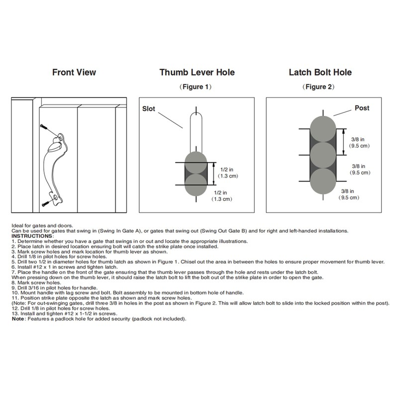 WellMade Thumb Gate Latch Heavy Duty,Self Locking Door Latches and
