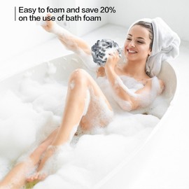 Fishent Loofah Bath Sponge Shower Loofahs, 4 Pack Soft Loofa Exfoliating Body Scrubber Mesh Shower Puff Pouf Ball Luffa for Men and Women(50g/pcs) (Black)