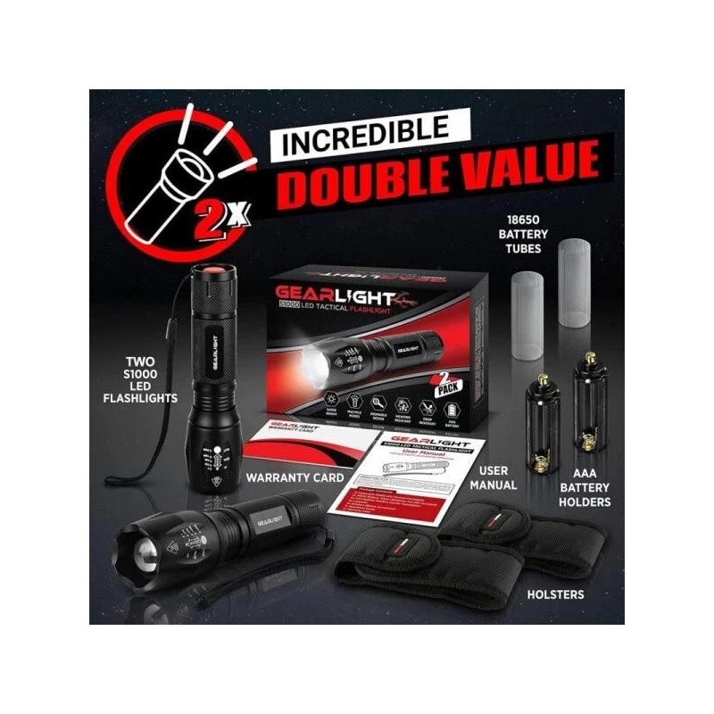 GearLight Gear Light LED Mini Tactical 5 Modes Zoomable Beam