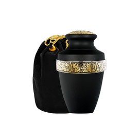 Urns of Dignity Grecian Cremation Urns for Human Ashes - Decorative Urn, Urn for Human Ashes Female & Male,Urns for Ashes Men & Women,Funeral Urn (Grecian Black, Adult)