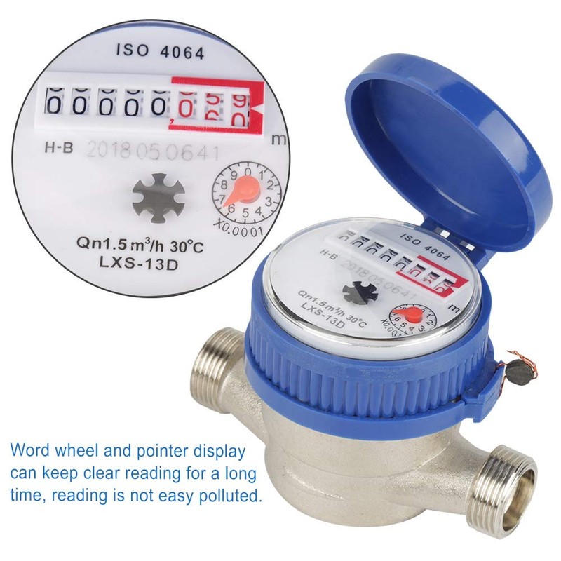 Cold Water Meter 15mm 1/2 inch Arbitrary Rotation Function Water