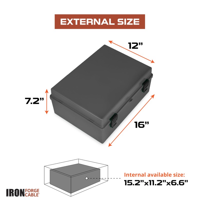 Iron Forge Cable Waterproof Junction Box Extra Large, Outdoor Electrical
