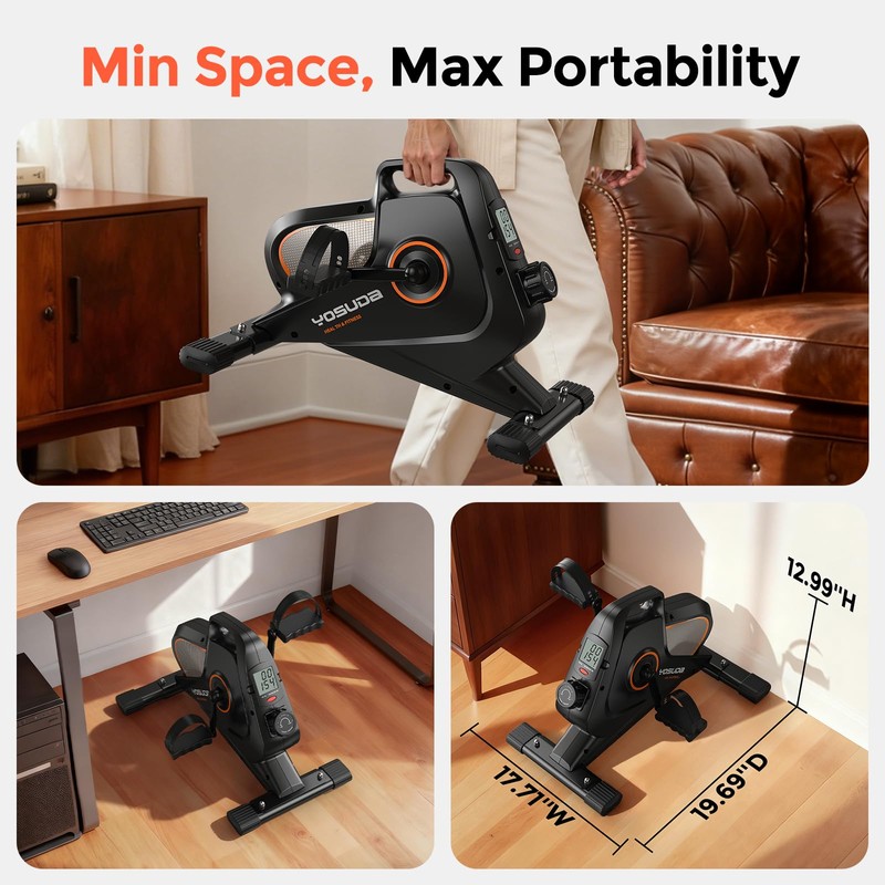 YOSUDA Under Desk Bike Pedal Exerciser - Magnetic Mini Exercise