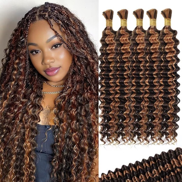 12A P4/30 Dark and Light Brown Human Braiding Hair for