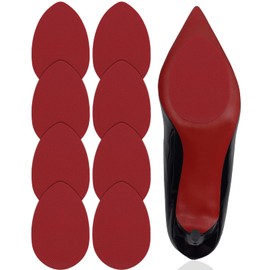 Dr. Shoesert Non-Slip Shoes Pads Adhesive Shoe Sole Protectors, High Heels Anti-Slip Shoe Grips (Red - 4 Pairs)