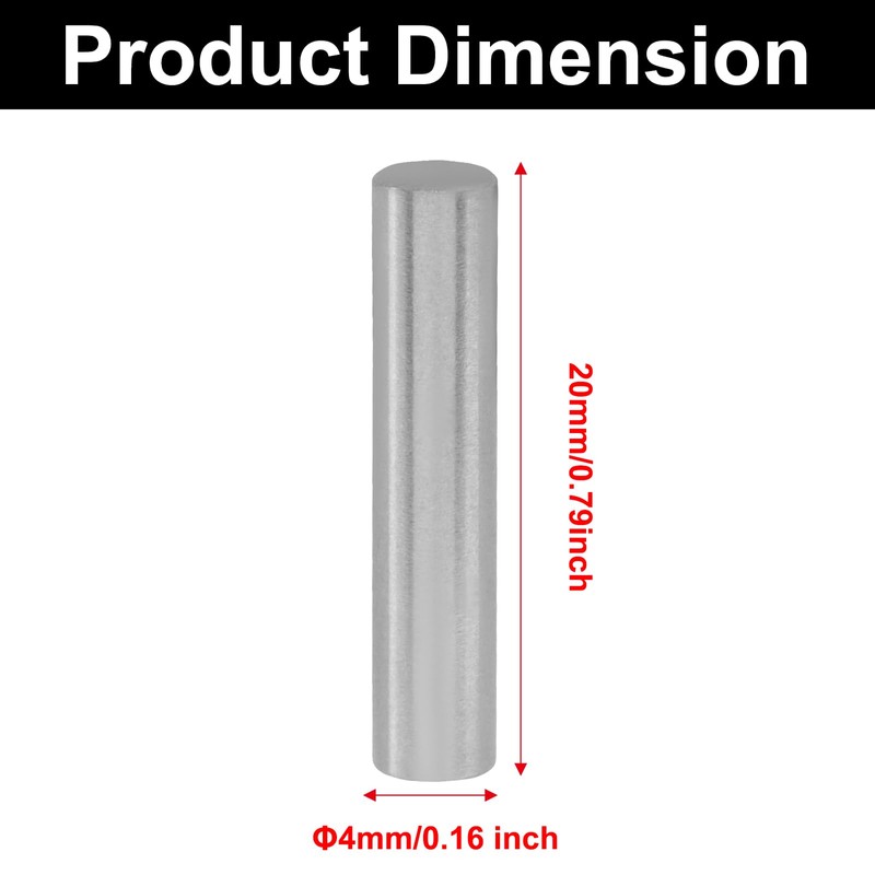 Murtenze 12 Pack 4mm x 20mm Stainless Steel Dowel Pin,