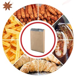 100 Pcs Aluminum Foil Hamburger Sleeves,Aluminum Foil Hot Dog Bags,Grease Resistant Serving Snack Bags For hot dogs, hamburgers, sandwiches, bagels (Brown)