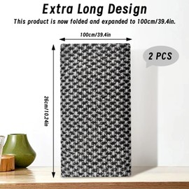 2 Stück Peeling-Handtücher, extra langes Peeling-Duschtuch, Rückenschrubber für die Verwendung unter der Dusche, Peeling-Rückenschrubber für Männer und Frauen, Körperreinigung (Schwarz)