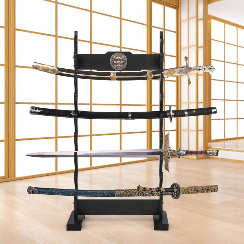 lukar Kylin 8 Tier Sword Rack Floor Standing, Multilayer Katana