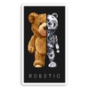 2 x 10cm Robotic Teddy Bear Vinyl Stickers - Robotics