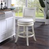 Boraam Bristol Swivel Stool-Distressed White, 24" Counter Height