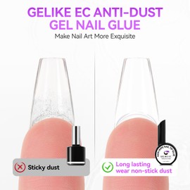Gelike Gel Nail Glue for Press Ons - No Wipe Strong Nail Glue for Nail Tips
