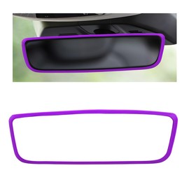 BWBWND Car Rear View Mirror Protector Frame, Silicone Rearview Trim Frame Compatible with Model 3 Y X S Semi, Automotive Mirror Protective Cover Interior Decoration for Women Men (Purple)