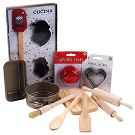 Blue Whale Gifts Kids Christmas Baking Cooking Set - Stainless steel tins, cutters, Utensils