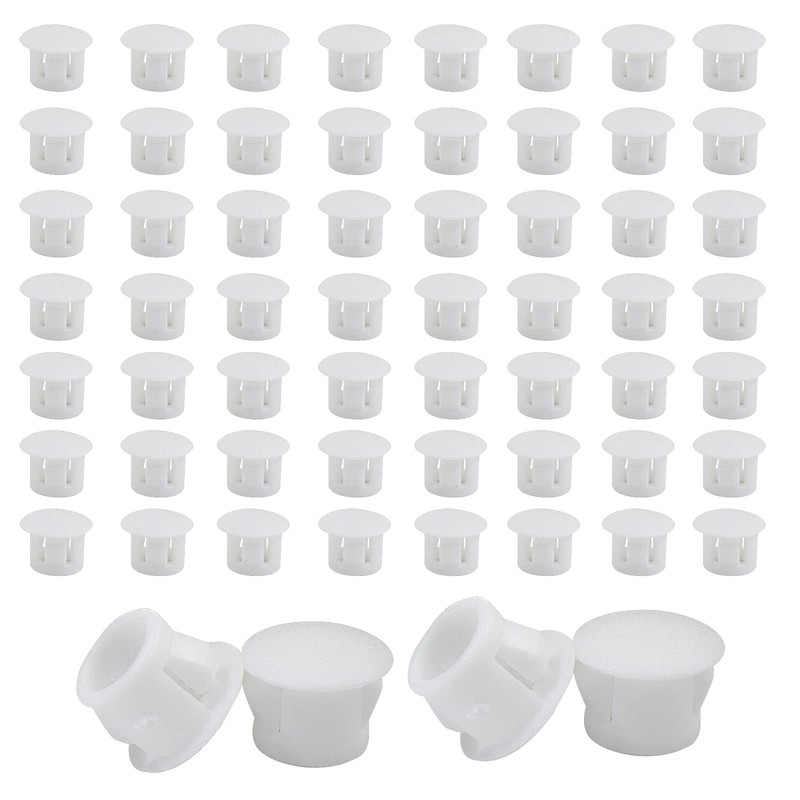 Cjueiom 60pcs 8mm / 5/16" Hole Plugs White Plastic Hole