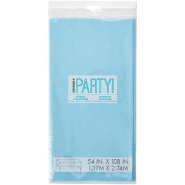 Solid Powder Blue Rectangular Plastic Table Cover (137cm x 274cm) 1 Count - Elegant & Durable Tablecloth for Parties, Events, and Home Use