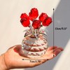 Crystal Red Rose Figurines Gifts for Women Valentine's Day, Glass