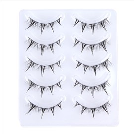 False Eyelashes, Cosplay Makeup Eyelashes, Short Eyelashes, Top Eyelashes, Popular, Handmade False Eyelashes, Actress Eyelashes, 5 Pairs (Z-02)