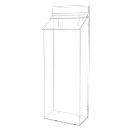 Marketing Holders Outdoor Trifold Brochure Holder Holds 4" x 9" Advertising Pamphlets Clear Acrylic Wall Mounted Takeout Menu Box with Lid Includes Take One Sticker and Adhesive Strips