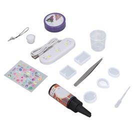 25g UV Resin Kit Curing Lamp Tweezers Measuring Cup Pendant Mold Sticker Lanyard UV Glue Set for DIY Pendant Making