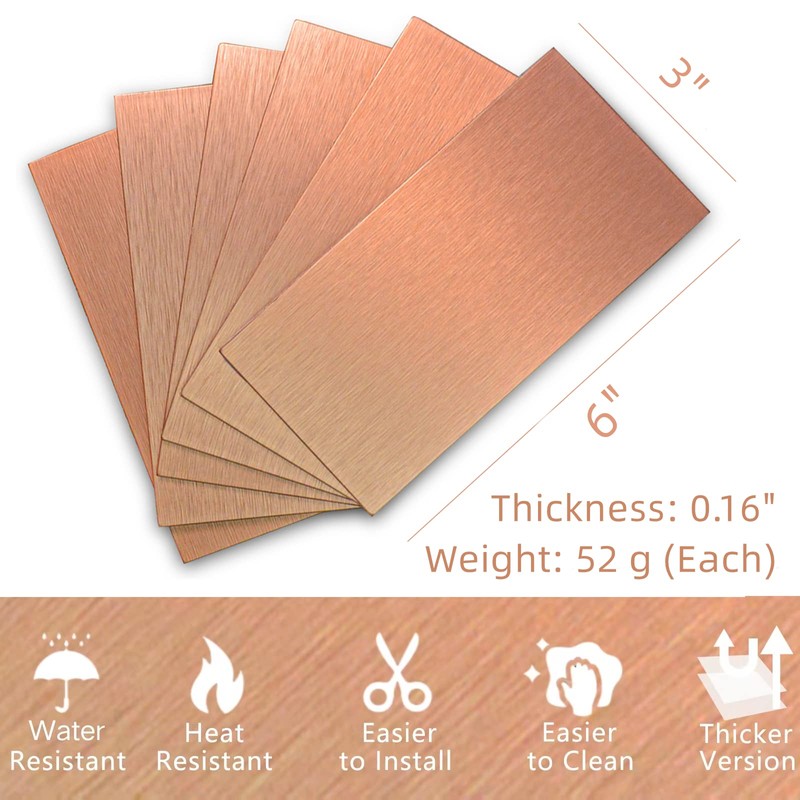 Crystiles Aluminum Peel and Stick Backsplash Tile Panels - 3"x6"