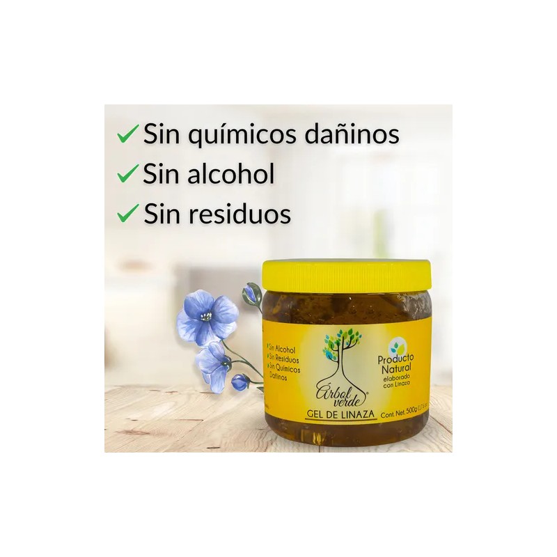 Gel Fijador De Linaza Para Peinar 500gr Arbol Verde Natural