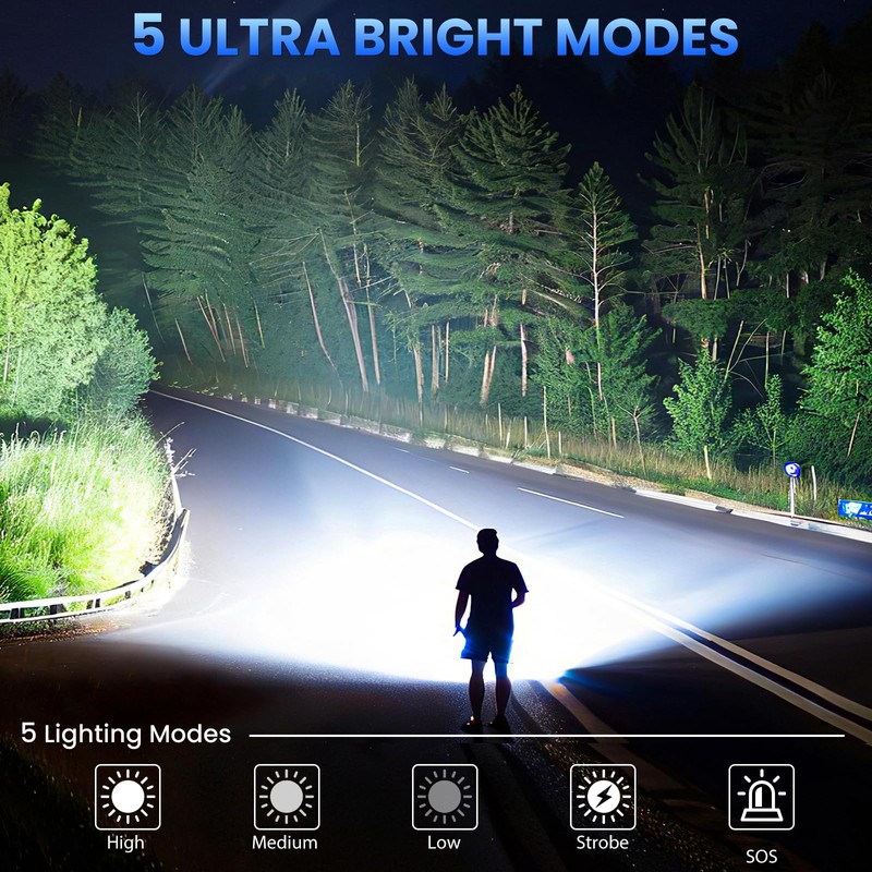 18FTRabbit Rechargeable LED Flashlights High Lumens, 99,000 Lumens Super Bright