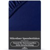 Visaggio Microfibre Fitted Sheet 90-100 x 200 cm Dark Blue