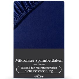 Visaggio Microfibre Fitted Sheet 90-100 x 200 cm Dark Blue Microfibre Polyester Fitted Sheet