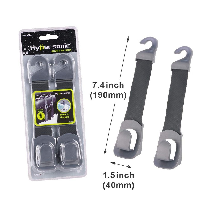 Hypersonic 2-Pack Car Backseat Organiser Hook Headrest Bag Hanger Vehicle