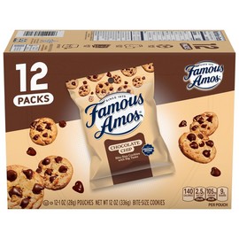 Famous Amos Classic Chocolate Chip Cookies, 1 Ounce Bag (Pack of 12)