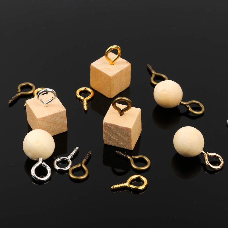 HUIHUIBAO 100 Pieces Small Screw Eyes Pin Hook for DIY