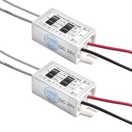 24V LED Power Supply - Lustaled Waterproof IP67 15W 24 Volt DC Transformer 120V AC to 24V DC Constant Voltage Outdoor LED Driver Converter for LED Strip Lights CCTV Camera Security System (2-Pack)