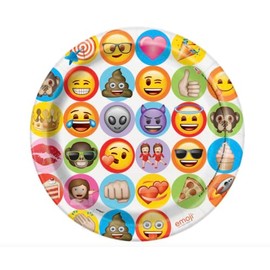 Unique Party 50915 - Celebration Emoji Party Plates, Pack of 8