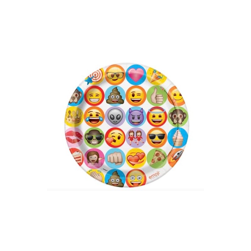 Unique Party 50915 - Celebration Emoji Party Plates, Pack of