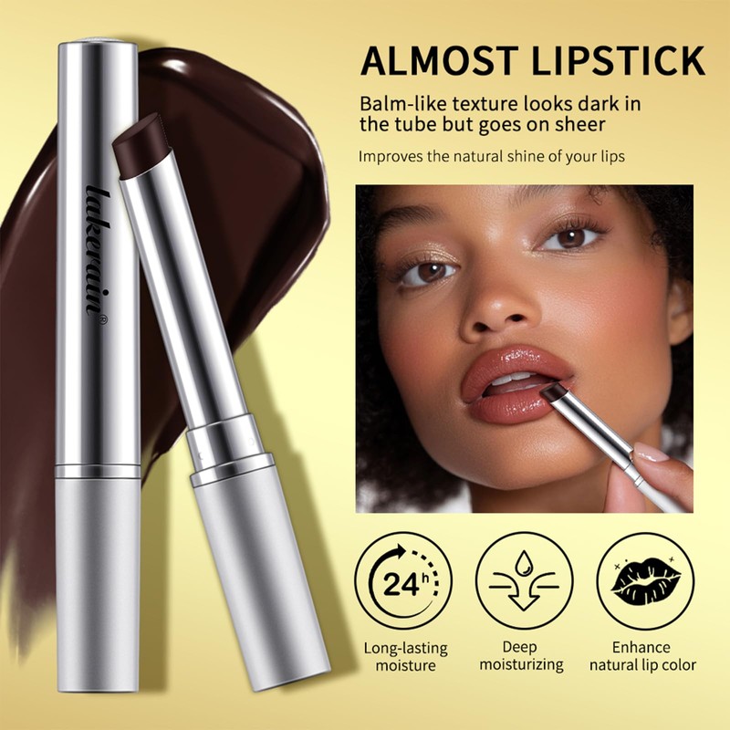 Black Honey Lipstick,Hydrating Non-Sticky Lip Balm with Intense Color, Long-Lasting